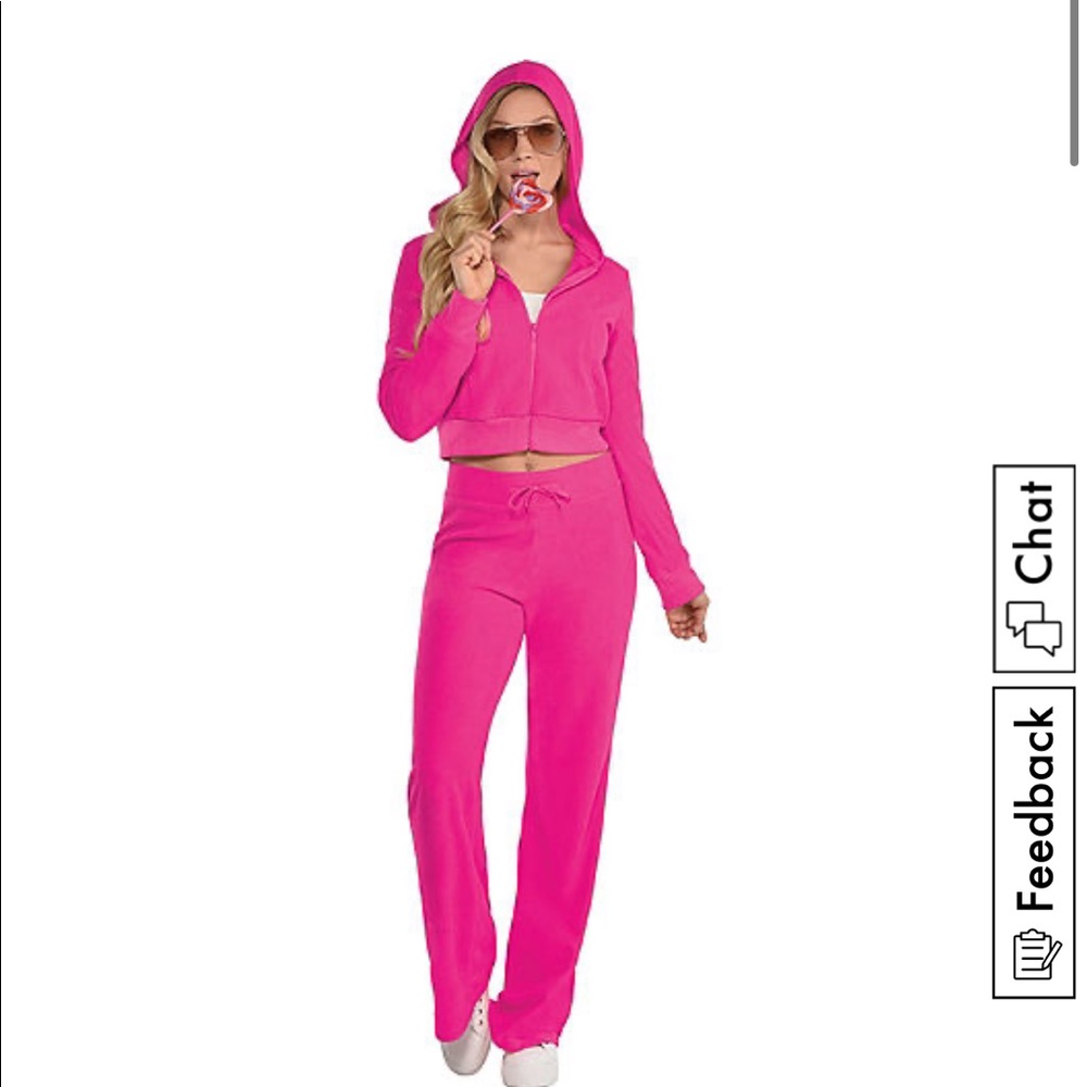 Adult Pink Couture Cutie Velour Tracksuit Costume